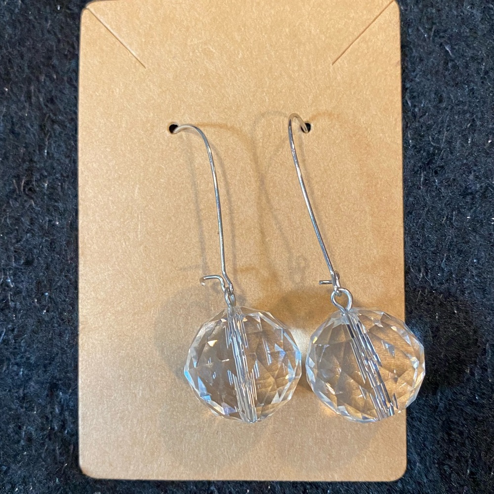 Clear Geo Sphere Earrings
